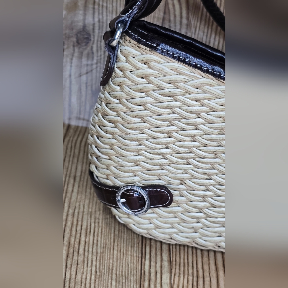 Brighton Dana Woven Straw Hand Bag Purse - Picture 6 of 10
